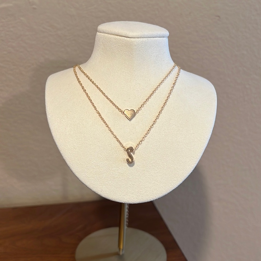 Brand New Initial and Heart Necklace